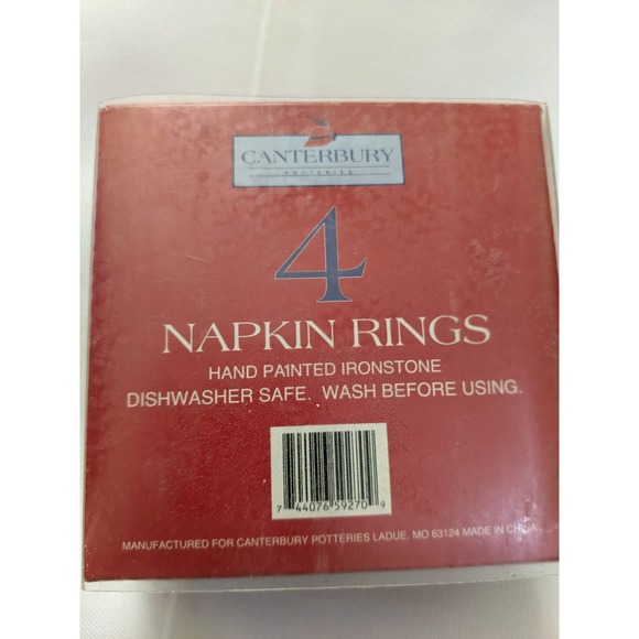 Red Hat Society Ladies Set of 4 Napkin Rings by Canterbury Potteries - Picture 4 of 5